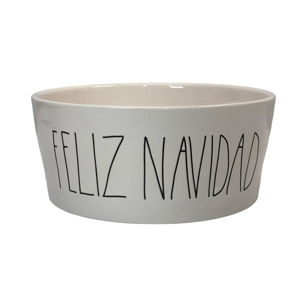 Rae Dunn Artisan Collection By Magenta Feliz Navidad Dog Pet Bowl